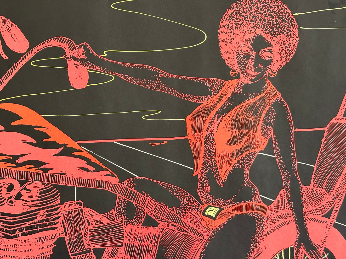 1971 “Black Biker Vixen” Blacklight Poster by Don Morgan Nice