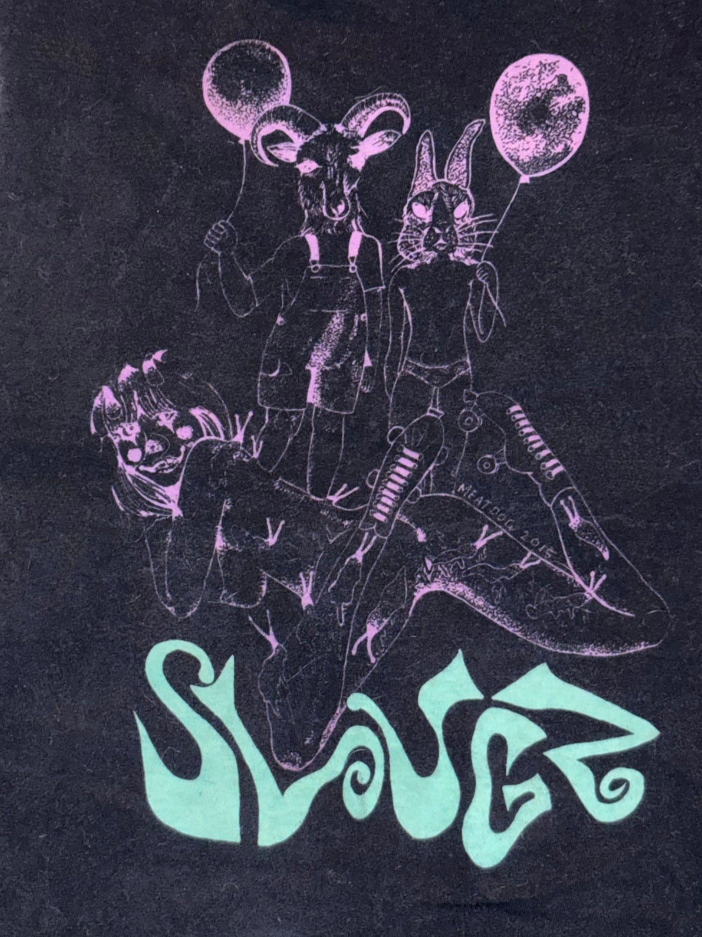 Slugz Shirt, Cutoff Sleeves on Black, Size S