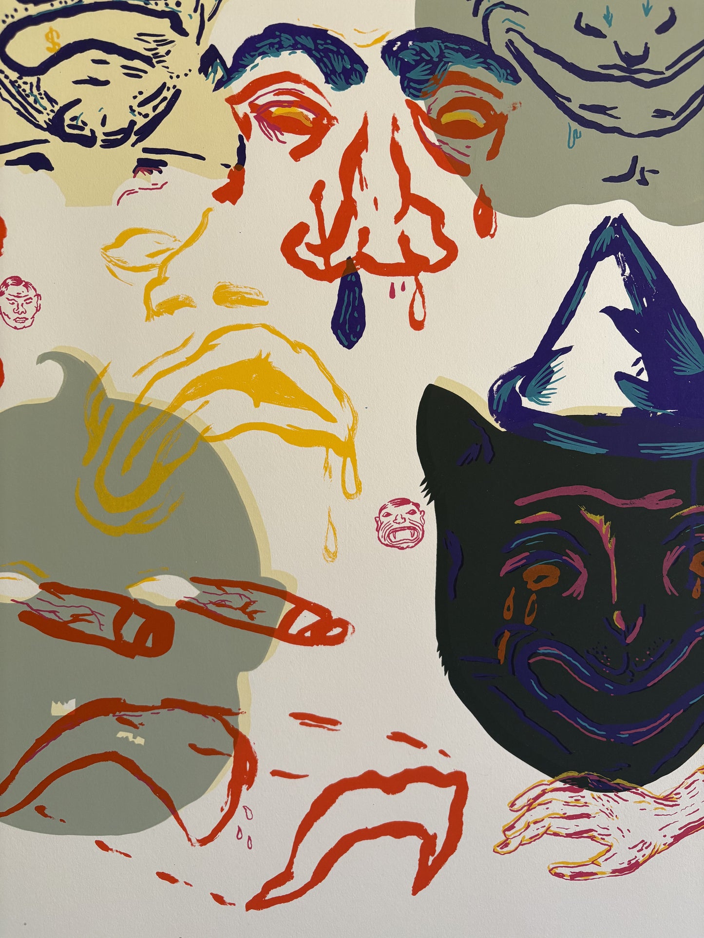 “Masks II” Screeneprint by KNOX