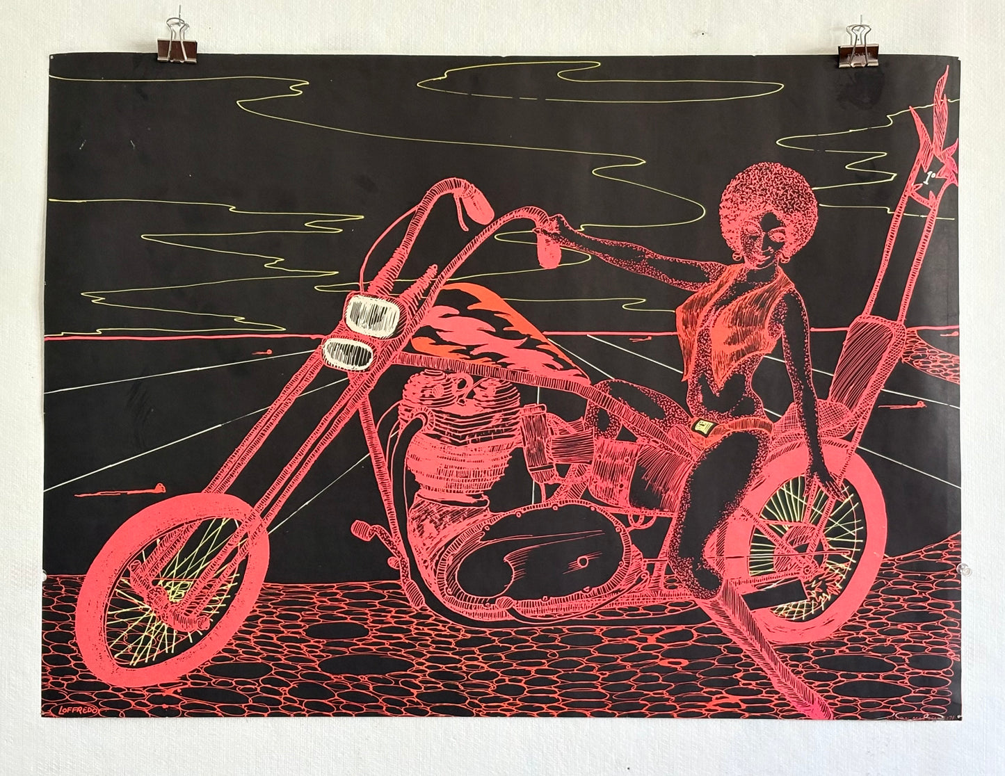 1971 “Black Biker Vixen” Blacklight Poster by Don Morgan Nice