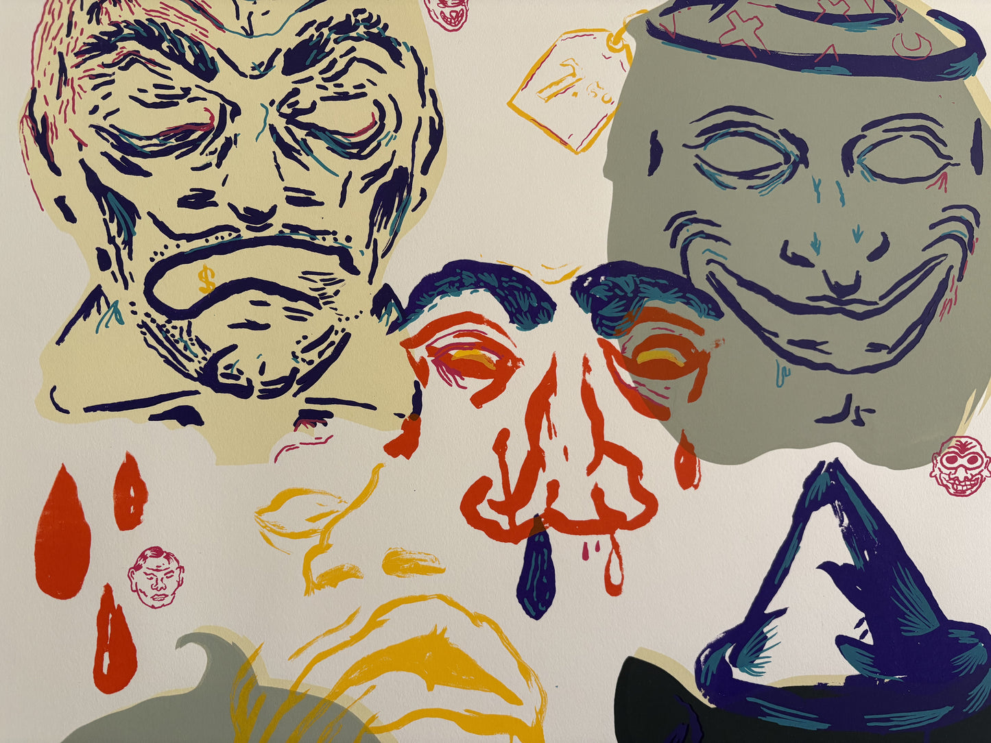 “Masks II” Screeneprint by KNOX