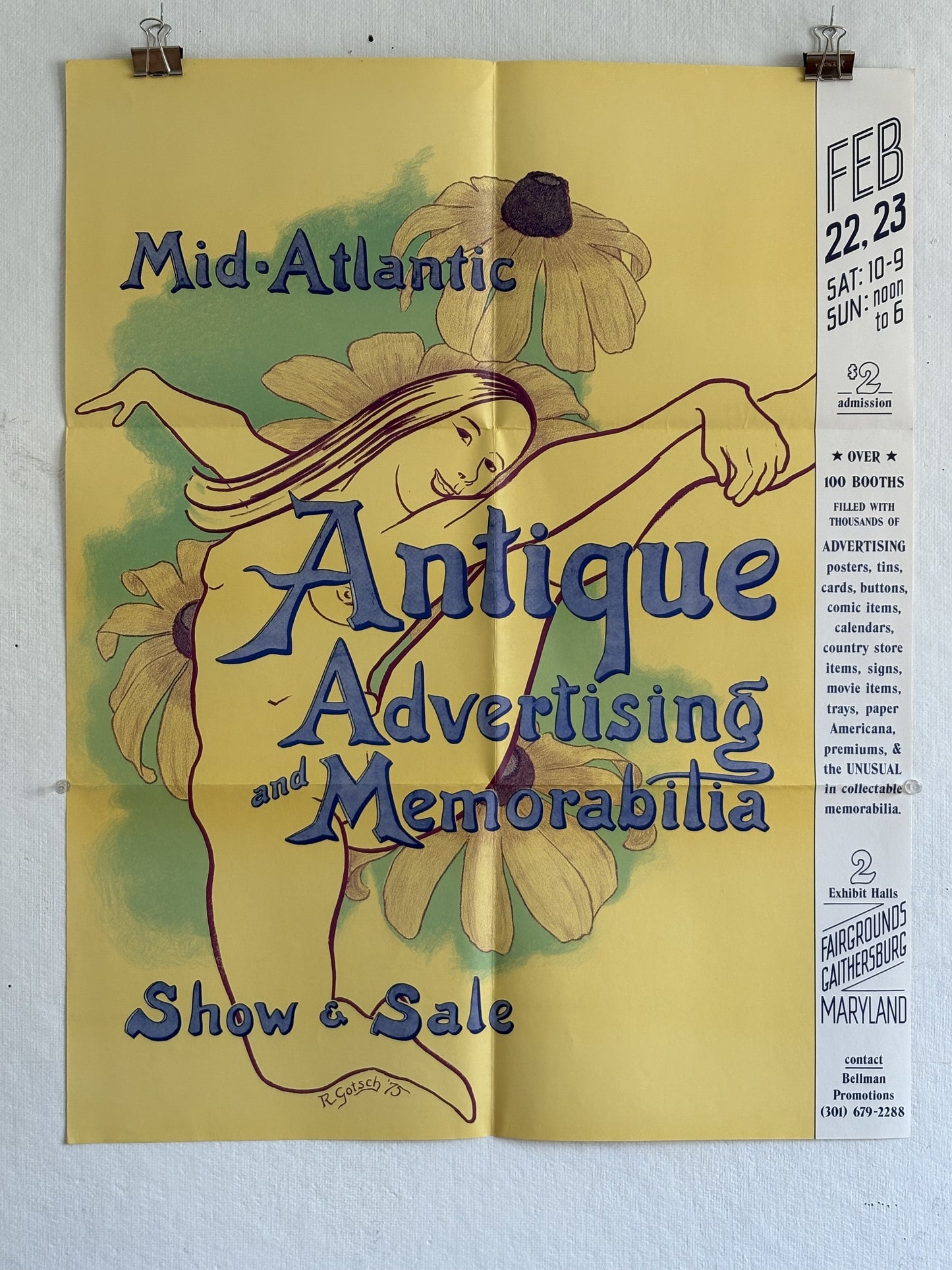 1975 R. Gotsch Antique Advertising and Memorabilia Show Poster
