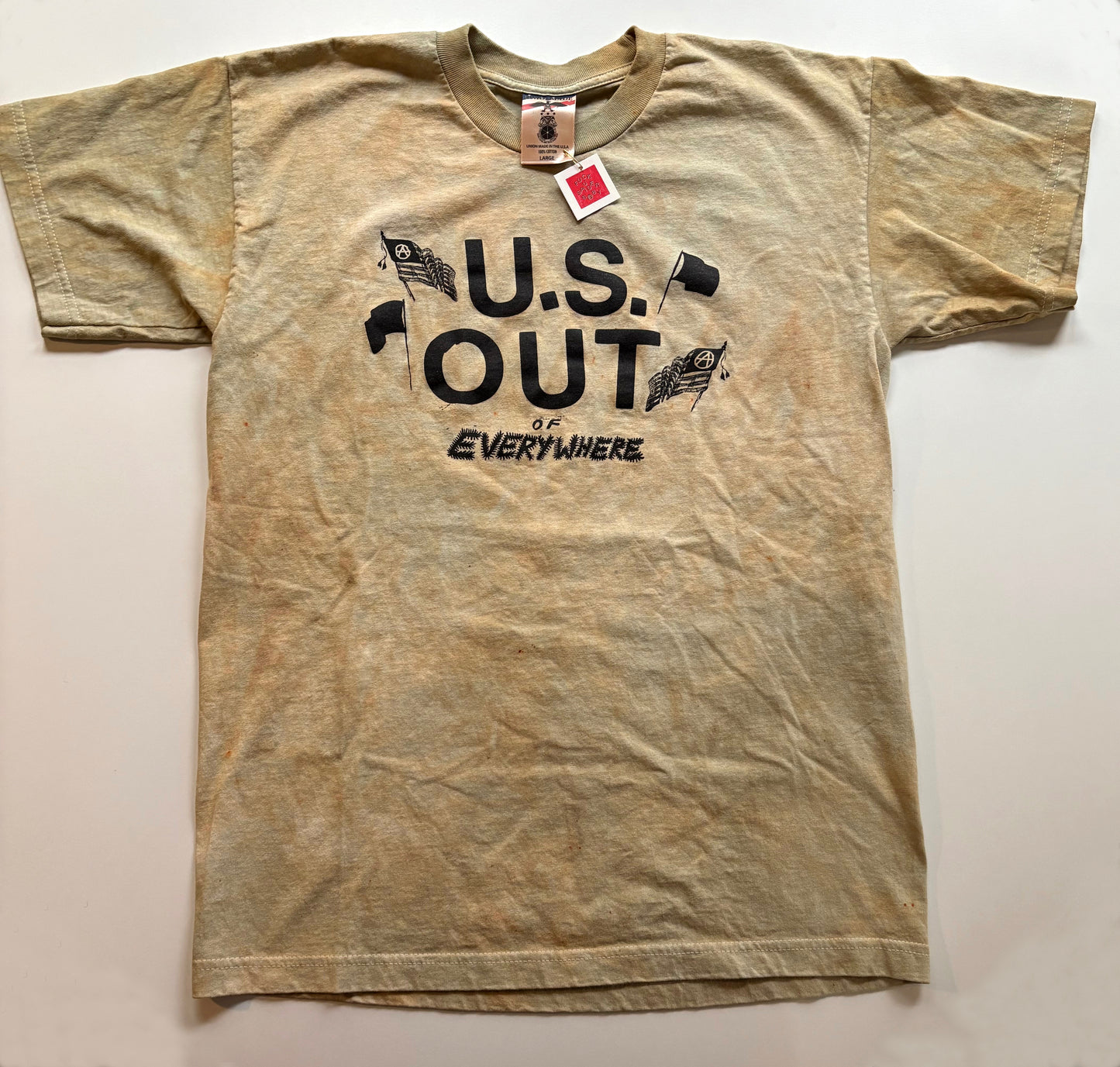 U.S. Out on Hand Dyed Brown Tee