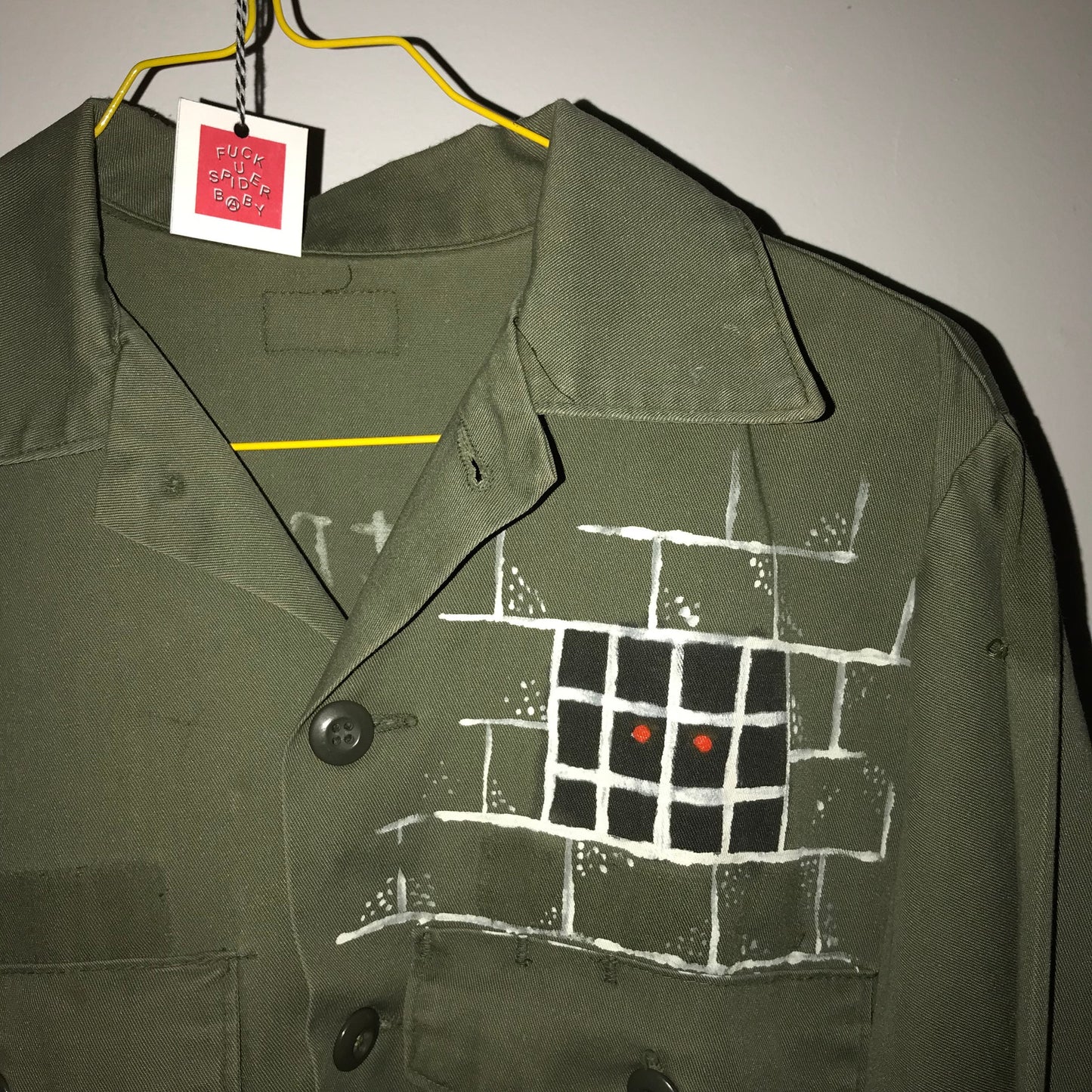 Karl Marx Quote Hand Painted Vintage Military Shirt S