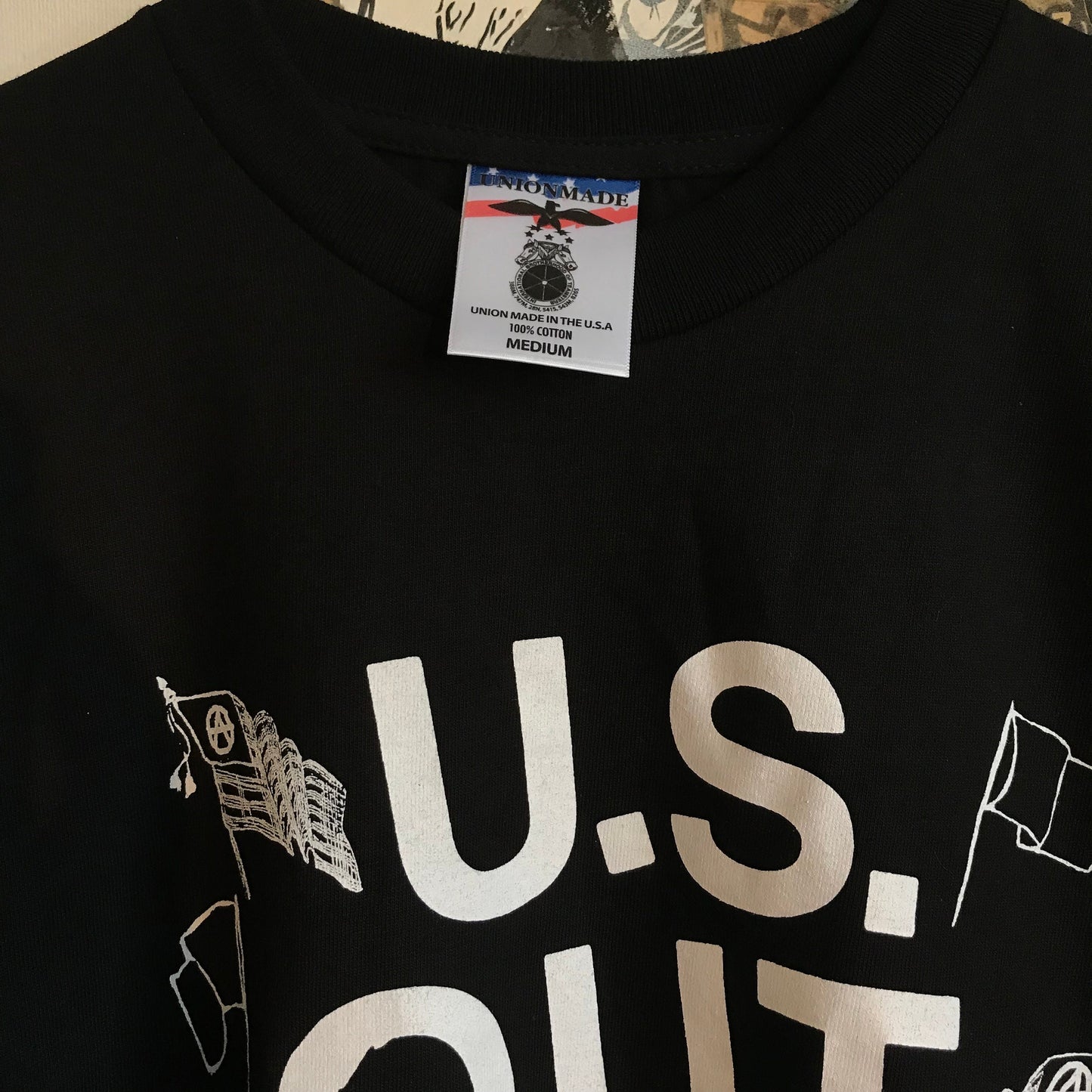 U.S. Out Shirt on Black by KNOX