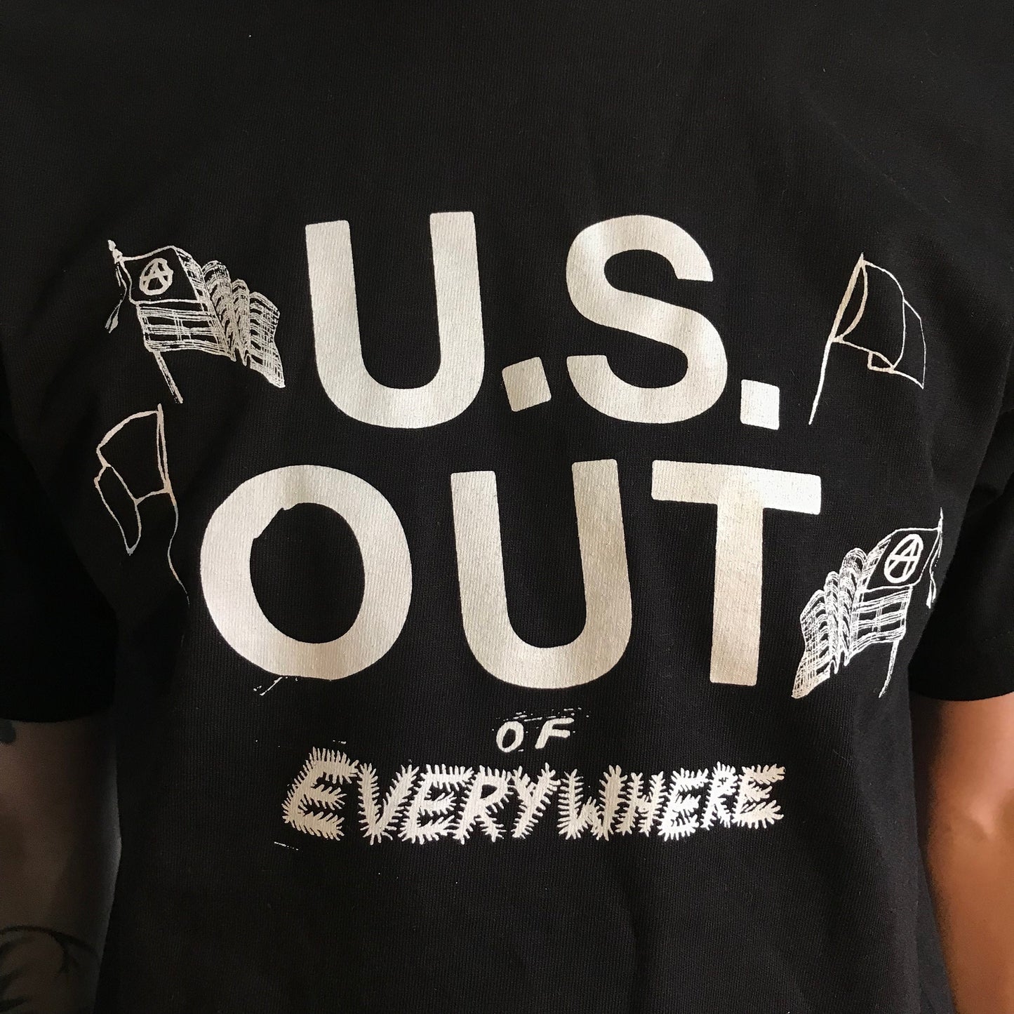U.S. Out Shirt on Black by KNOX