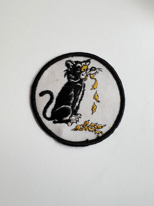 Vintage Cat Eating Canary Embroidered Patch