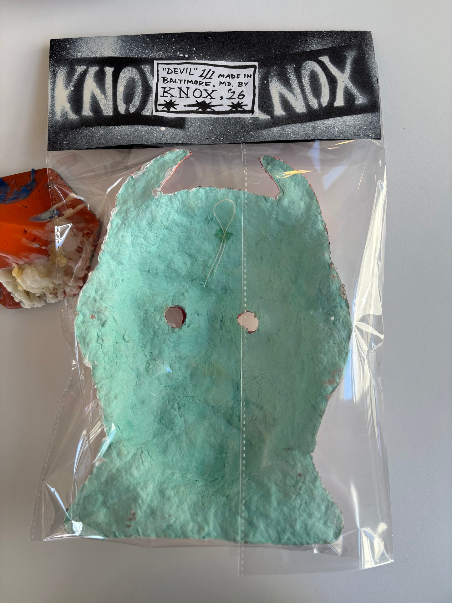 KNOX cast paper devil mask