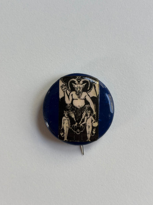Ex Politician Button Satan Taro Mag Clipping 1.125”