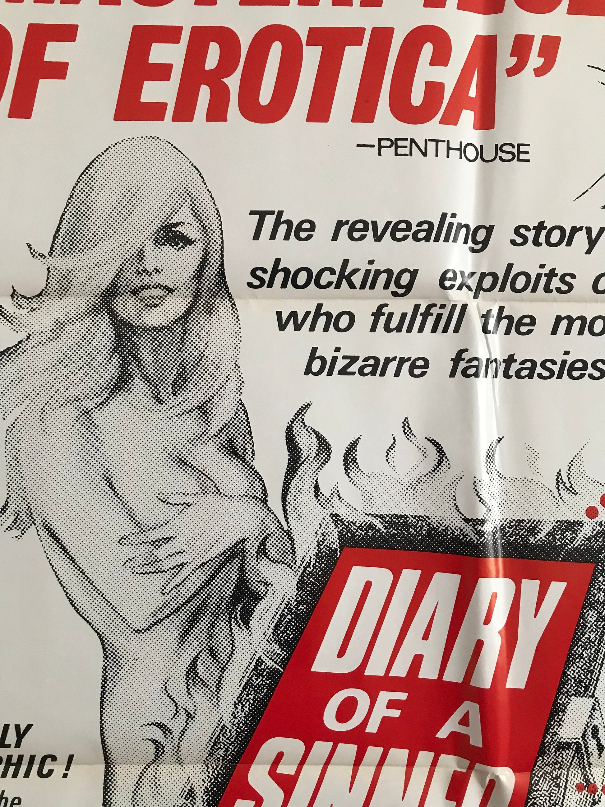 1974 ADULT “Diary of a Sinner” Poster