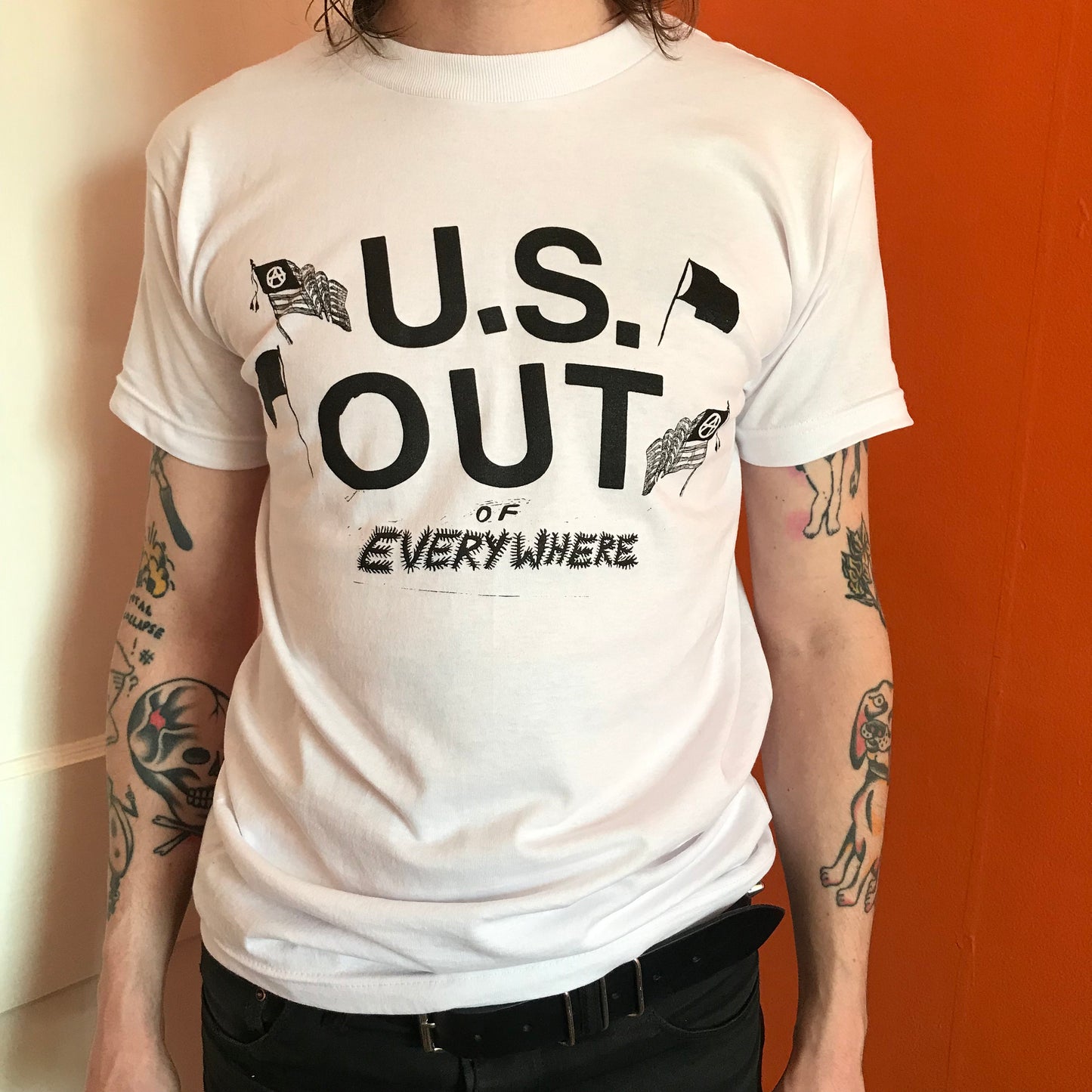 U.S. Out Shirt on White by KNOX