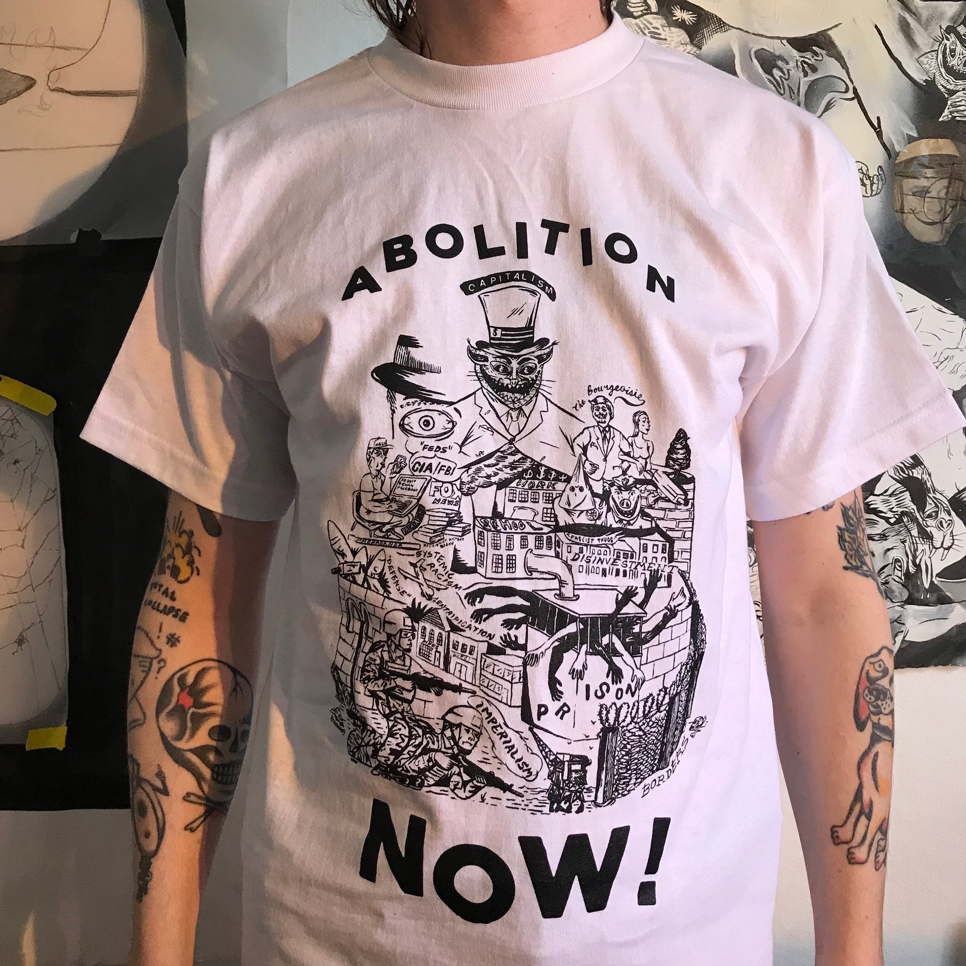 Abolition Now! Shirt by KNOX on White