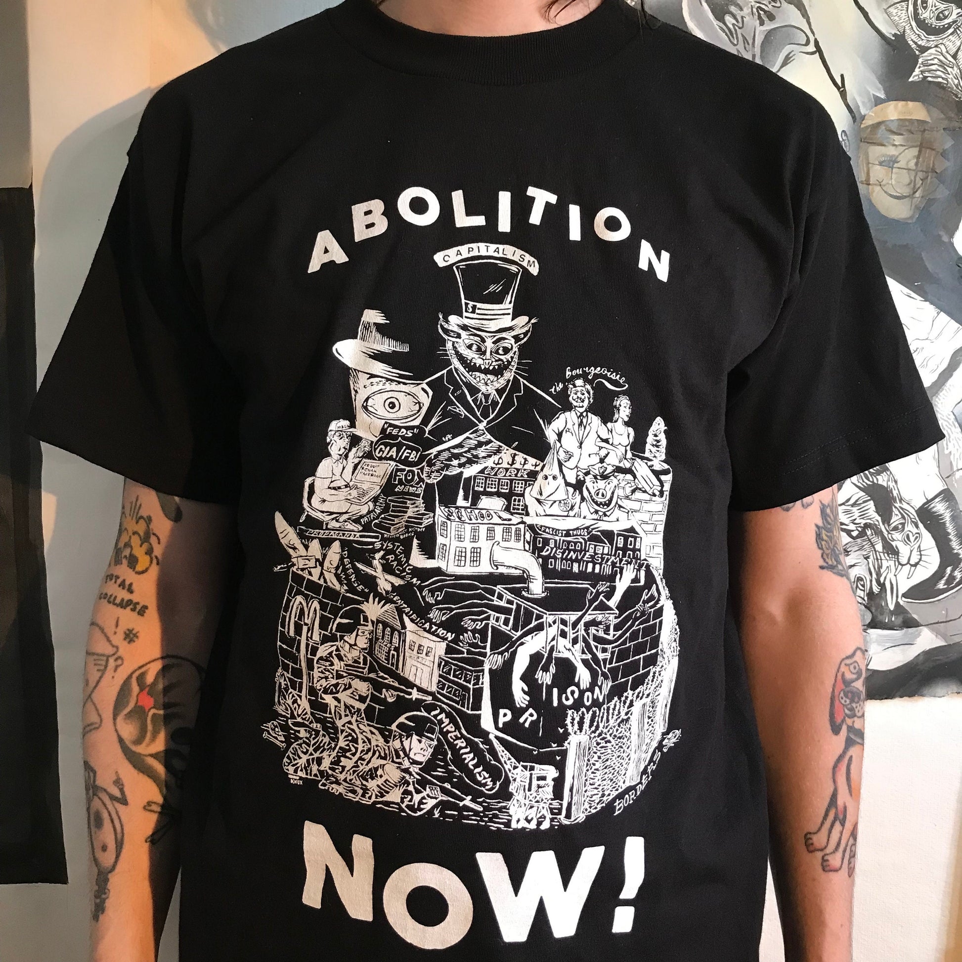 Abolition Now! Shirt by KNOX on Black